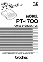 Brother International PT 1700 User Guide - French