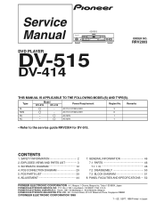 Pioneer DV-414 Service Manual