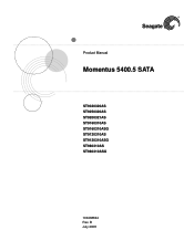 Seagate ST980310AS Momentus 5400.5 SATA Product Manual