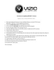 Vizio VM190XVT Firmware Instructions