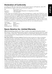 Epson WorkForce Pro WF-R5190 Warranty Statement