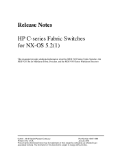 HP Cisco MDS 8/12c Release Notes HP C-series Fabric Switches for NX-OS 5.2(1) (5697-1388, January 2012)