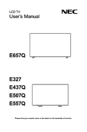 NEC E327 User Manual English