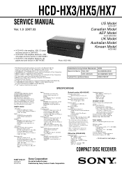 Sony HCD-HX7 Service Manual