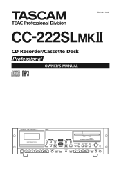 TEAC CC-222SLmkII CC-222SLmkII Owner's Manual