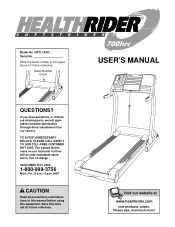 HealthRider 700hrc Treadmill English Manual