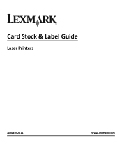 Lexmark X752e Card Stock & Label Guide
