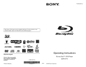 Sony BDP-S770 Operating Instructions
