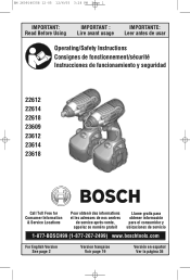 Bosch 22612 Operating Instructions