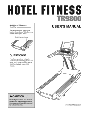 HealthRider Hotel Fitness Tr9800 Treadmill English Manual