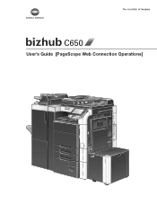 Konica Minolta bizhub C650 bizhub C650 PageScope Web Connections Operations User Guide