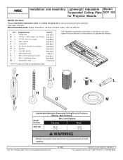 NEC NP110 NP115 : ceiling plate instruction