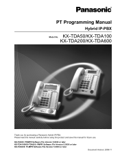 Panasonic KX-TDA600 Programming Guide