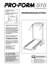 ProForm 515 Treadmill German Manual