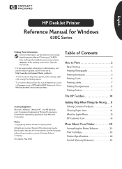 HP Deskjet 630c (English) DJ 630C Printer - Reference Manual