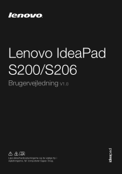 Lenovo IdeaPad S200 Ideapad S200, S206 User Guide V1.0 (Danish)