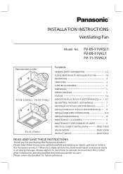Panasonic FV-05-11VKL1 Installation Instructions