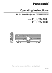 Panasonic PTD5500UL PTD5500U User Guide