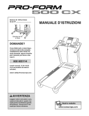 ProForm 500 Cx Treadmill Italian Manual