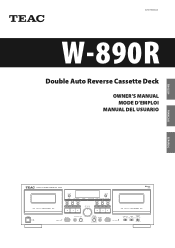 TEAC W-890RmkII-B Manual for W-890R