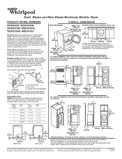 Whirlpool WED9550WW Dimension Guide