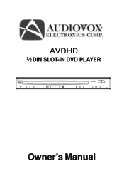 Audiovox AVDHD Owners Manual