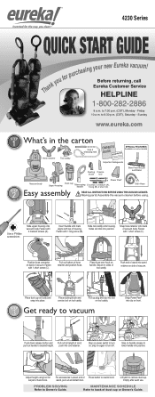 Eureka Comfort Clean 4236AZ Quick Start Guide