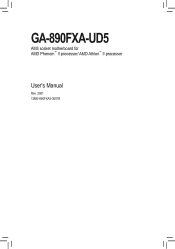 Gigabyte GA-890FXA-UD5 Manual