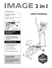 Image Fitness 2-in-1 Elliptical English Manual