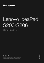 Lenovo IdeaPad S200 Ideapad S200, S206 User Guide V1.0 (English)