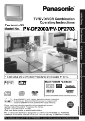 Panasonic PVDF2703 PVDF2003 User Guide