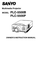 Sanyo 5500 Instruction Manual, PLC-5500P