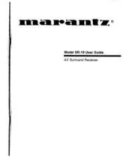 Marantz SR-19EX Marantz AV Receiver IR Remote Code List