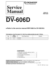 Pioneer DV-606D Service Manual