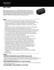 Sony HDR-CX580V Marketing Specifications (Black model)
