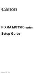 Canon PIXMA MG3500/MG3520 MG3500 series Setup Guide