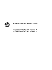 HP EliteDesk 800 G3 Maintenance and Service Guide