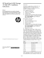 HP StoreVirtual 4000 HP LeftHand 4330 10 GbE SFP+ Installation Instructions