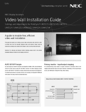 NEC UN552V-TMX4P Video Wall Installation Guide