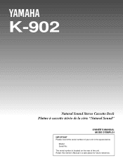 Yamaha K-902 Owner's Manual