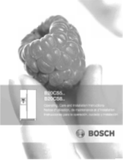 Bosch B20CS51SNI Installation and Use & Care
