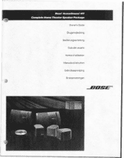 Bose Acoustimass HT Owner's guide
