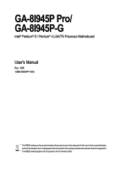 Gigabyte GA-8I945P Pro Manual