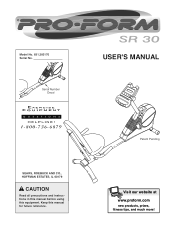 ProForm Sr30 English Manual