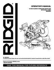 Ridgid MS255SR Operation Manual