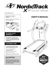NordicTrack Incline Trainer X7i Treadmill English Manual