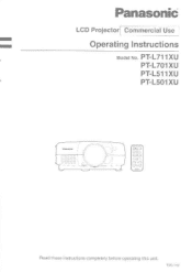 Panasonic PTL701XU PTL501XU User Guide
