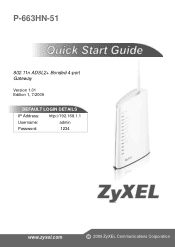ZyXEL P-663H-51 Quick Start Guide