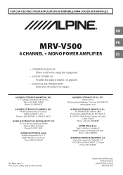 Alpine MRV-V500 Owner's Manual (french)