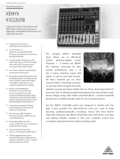 Behringer X1222USB Product Information Document
